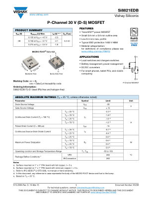 SI8821EDB 数据手册首页
