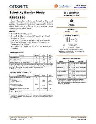 RB521S30T1 数据手册首页