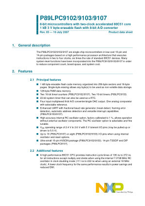 P89LPC9102 datasheet cover page