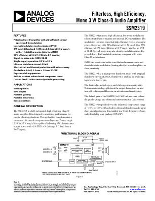 SSM2319 数据手册首页