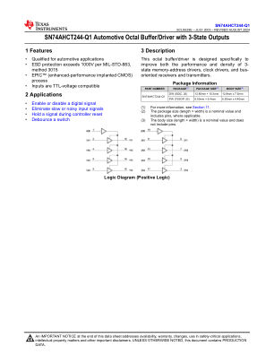 SN74AHCT244-Q1 数据手册首页