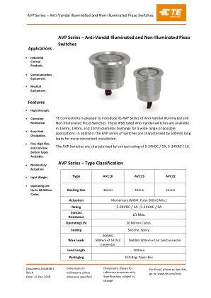 AVP19MAIBFE0DT5A04 datasheet cover page