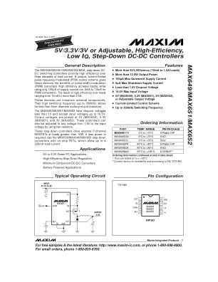 MAX649-MAX652 数据手册首页