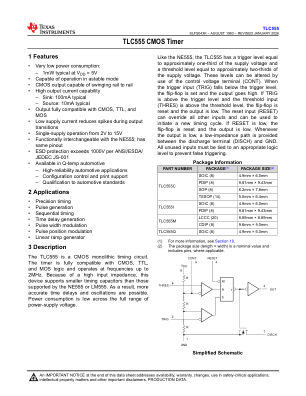 TLC555M datasheet cover page