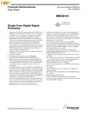 MSC8151 数据手册首页