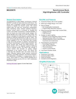 MAX20078 datasheet cover page