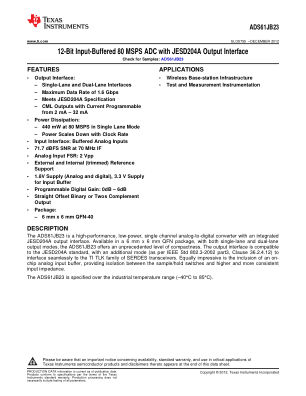 ADS61JB23 数据手册首页
