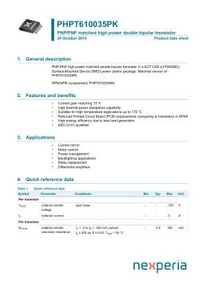 PHPT610035PKX datasheet cover page