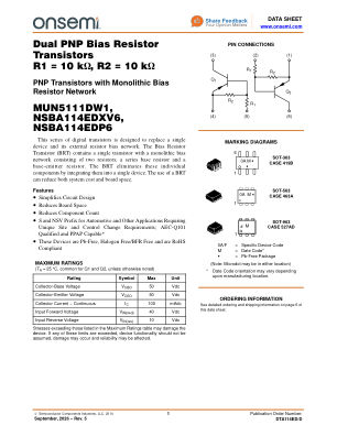 DTA114ED 数据手册首页
