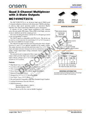 MC74VHCT257A 数据手册首页