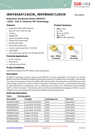 IRHYB9A97130CM datasheet cover page