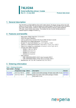 74LV244D datasheet cover page
