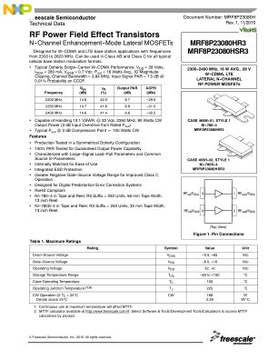 MRF8P23080H 数据手册首页