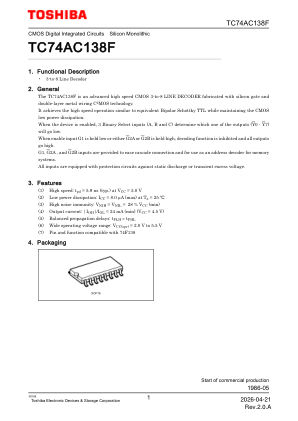 TC74AC138F datasheet cover page