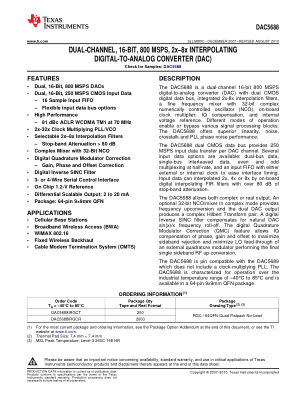 DAC5688 datasheet cover page