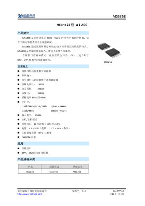 MS5358 数据手册首页