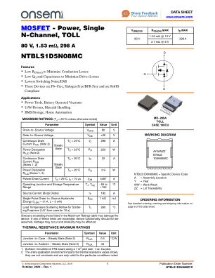 NTBLS1D5N08MC 数据手册首页