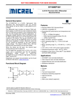 SY100EP16VZG datasheet cover page