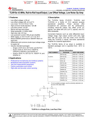 TLV9154 datasheet cover page