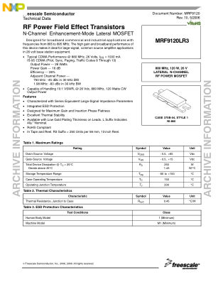 MRF9120 数据手册首页