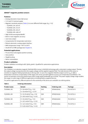 TLE49901 datasheet cover page