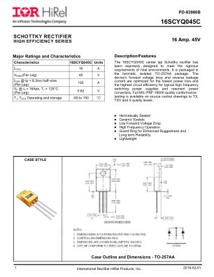 16SCYQ045C datasheet cover page