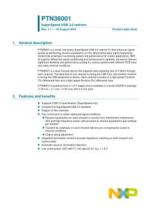 PTN36001 datasheet cover page