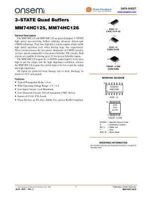 MM74HC126 数据手册首页