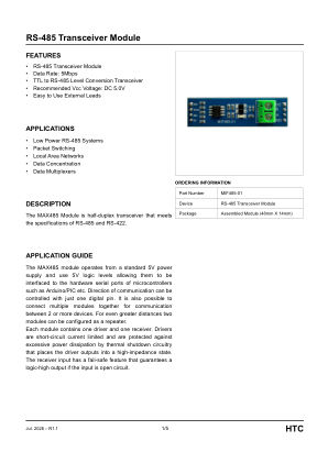 MIF485-01 datasheet cover page