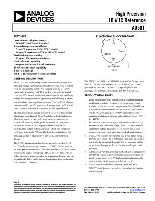 AD581 datasheet cover page