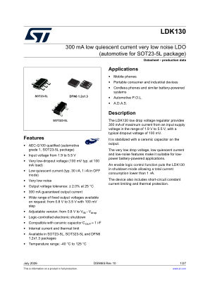 LDK130 数据手册首页