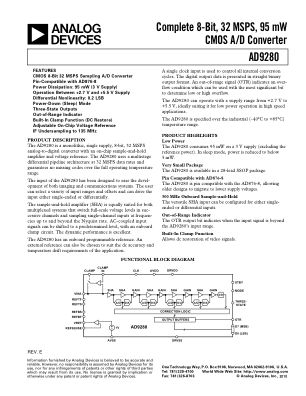 AD9280 数据手册首页