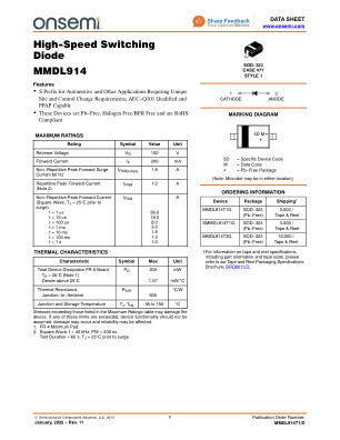 MMDL914T1 数据手册首页