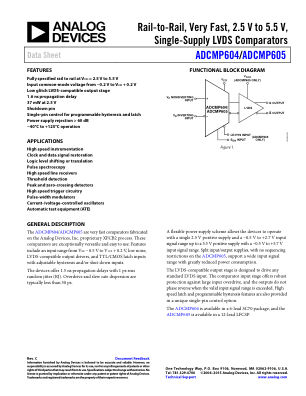 ADCMP604 数据手册首页