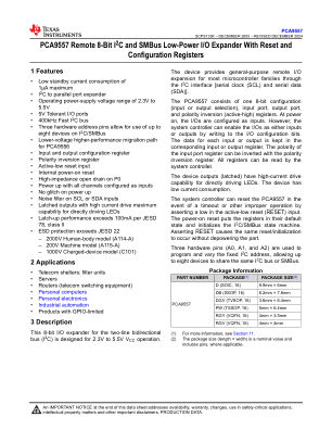 PCA9557 datasheet cover page