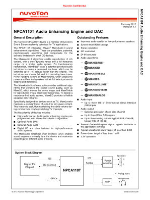 NPCA110T datasheet cover page