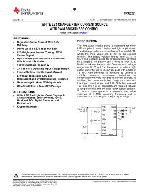 TPS60231 datasheet cover page