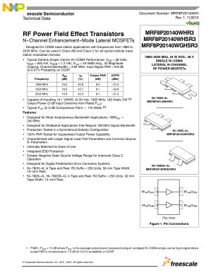 MRF8P20140WH 数据手册首页