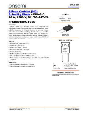 FFSH20120A-F085 datasheet cover page