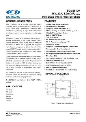 SGM25120 datasheet cover page