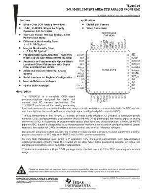 TLV990-21 datasheet cover page