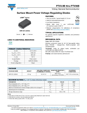 PTVXXB datasheet cover page