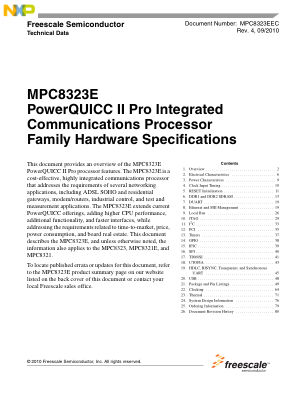 MPC8323EEC datasheet cover page