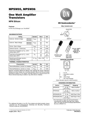 MPSW05 datasheet cover page