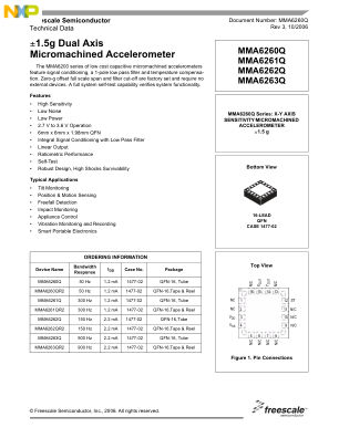 MMA6260Q datasheet cover page