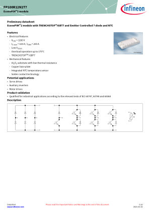 FP100R12N2T7 datasheet cover page