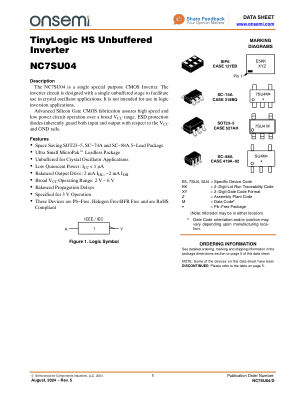 NC7SU04 数据手册首页