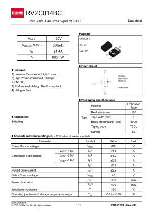 RV2C014BC 数据手册首页
