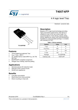 T405T-6FP datasheet cover page