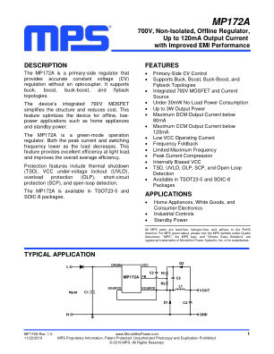 MP172A datasheet cover page